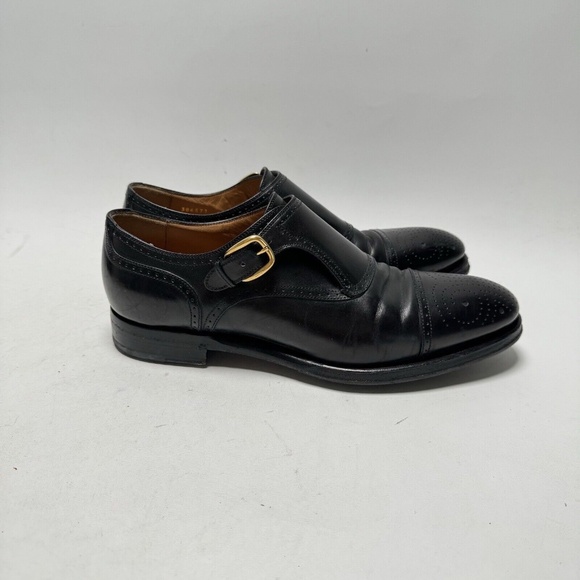 Rare - GUCCI Black Monk Strap Leather Shoes - US 8 - Excellent Condition - Picture 9 of 16